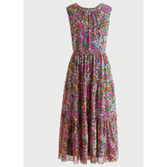 J. Crew Dresses & Skirts - J.Crew Tiered Midi Dress Micro Meadow Print - Size Small